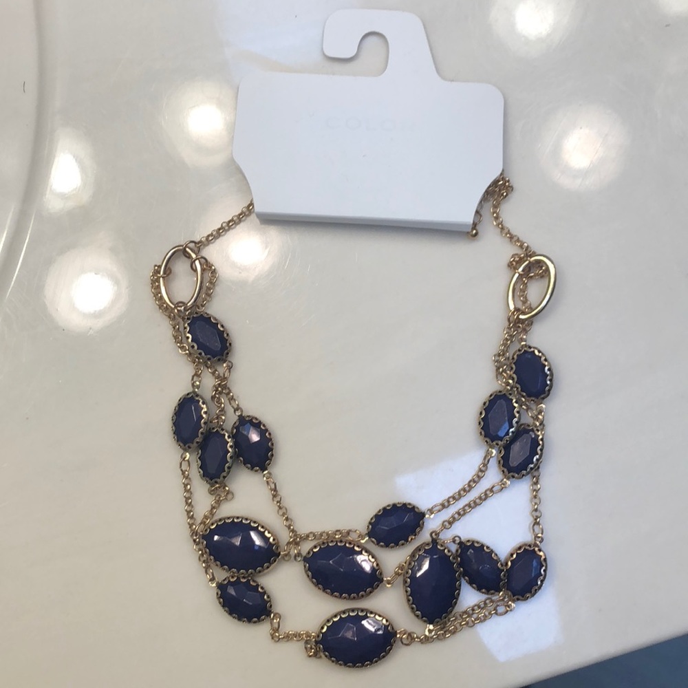 Gold and navy necklace